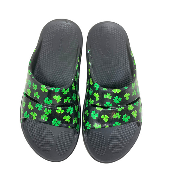 OOFOS Ooahh Slide Sandal Limited Edition Irish Shamrocks EU Sz 37 US Women 6 - Picture 4 of 8